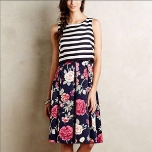 Anthro Moulinette Soeurs Split Print Dress Sz 8